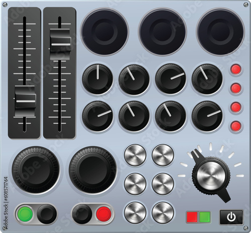 Vector illustration of a mixing console or sound board