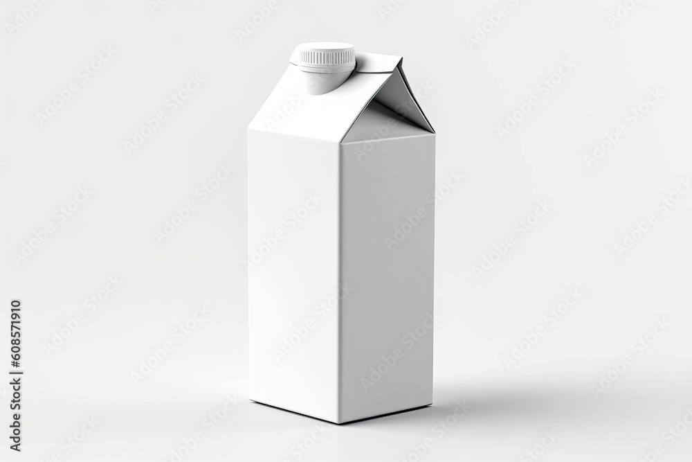Portrait milk packaging mockup isolated on white AI Generative Portrait milk packaging mockup isolated on white AI Generative