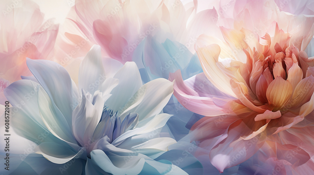Flower wallpaper background in pastel colors. Generative AI Flower wallpaper background in pastel colors. Generative AI