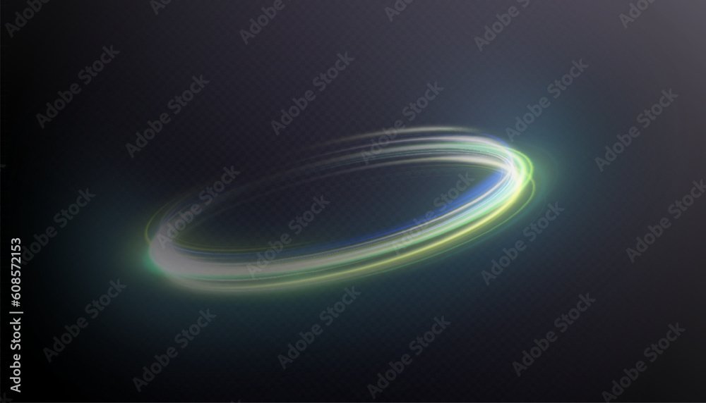 A bright plume of luminous rays swirling in a fast spiraling motion. Light golden swirl. Luminous line curve light effect. Vector A bright plume of luminous rays swirling in a fast spiraling motion. Light golden swirl. Luminous line curve light effect. Vector
