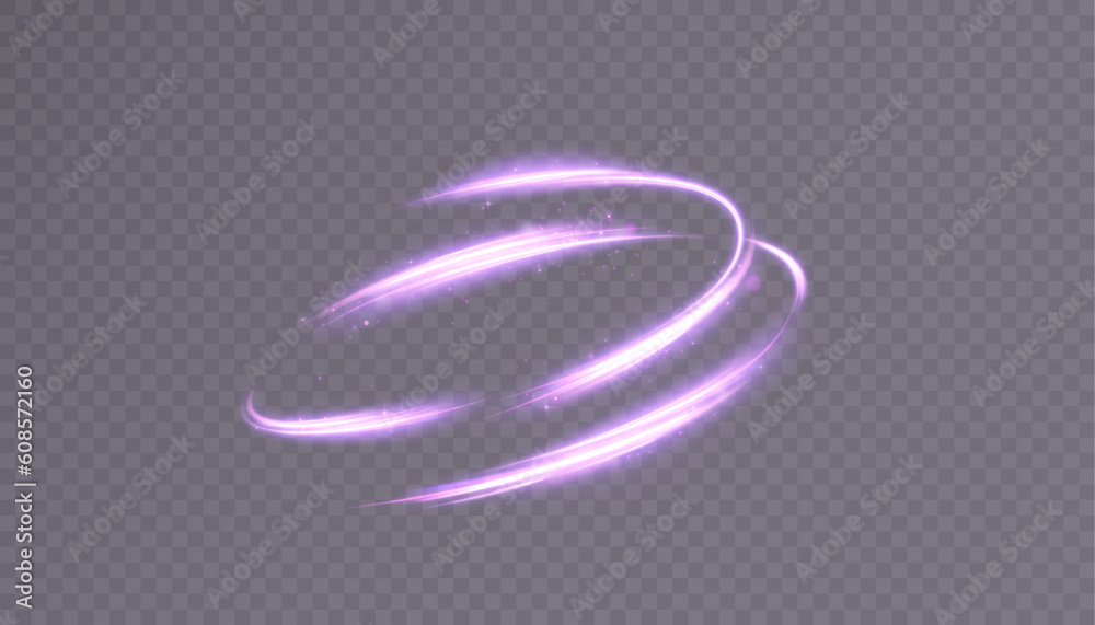 A bright plume of luminous rays swirling in a fast spiraling motion. Light golden swirl. Luminous line curve light effect. Vector A bright plume of luminous rays swirling in a fast spiraling motion. Light golden swirl. Luminous line curve light effect. Vector