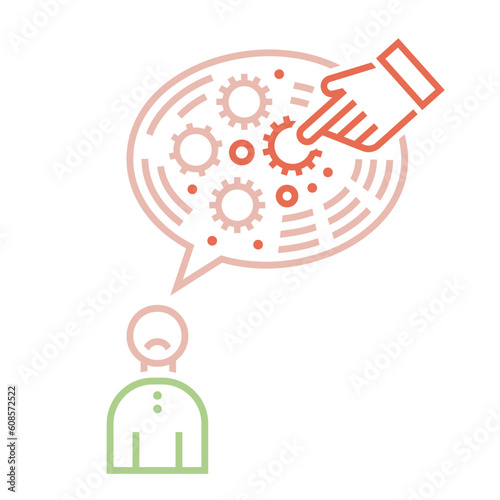 What is gaslighting. Outline pictogram. Vector illustration