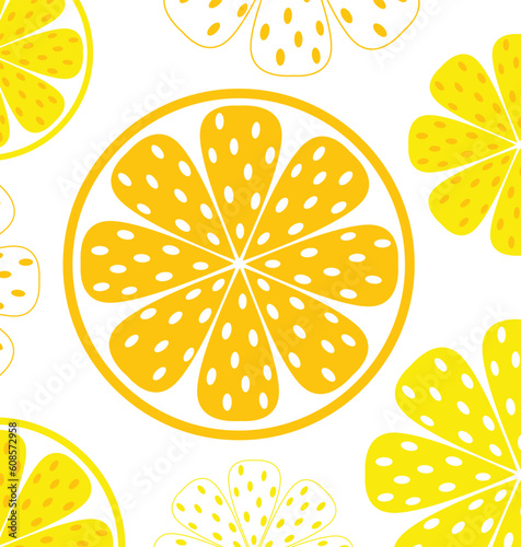 Light and fresh yellow lemon pattern or texture. Vector