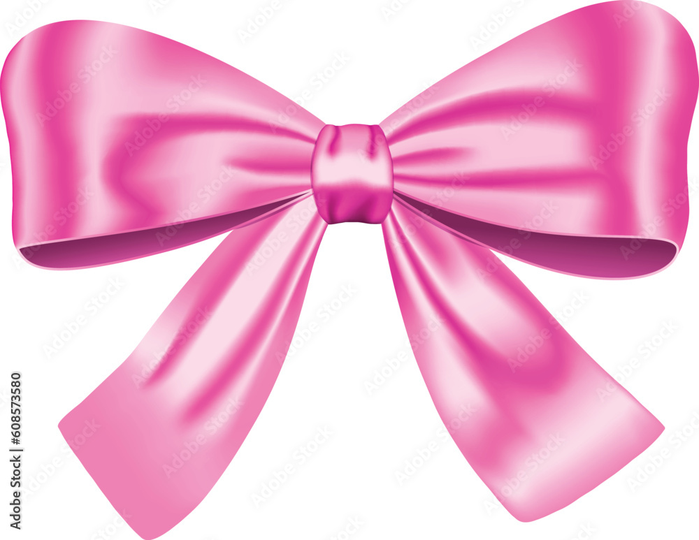 Pink gift bow isolated on white background. Vector illustration. Ribbon Pink gift bow isolated on white background. Vector illustration. Ribbon