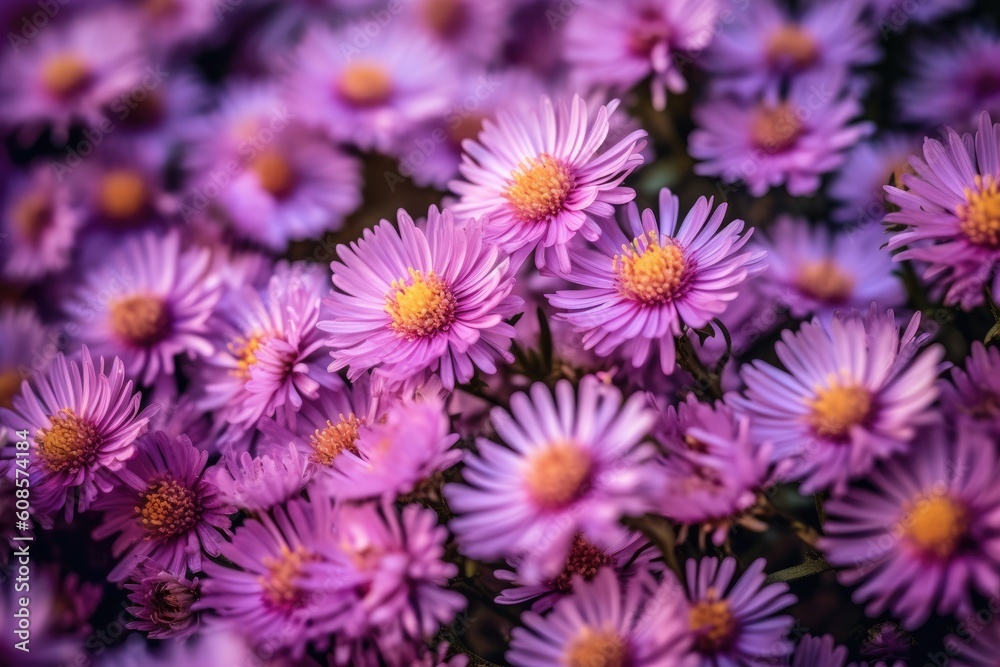 Portrait aster blooms flowers AI Generative Portrait aster blooms flowers AI Generative