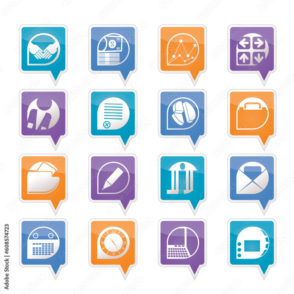 Business and office icons - vector icon set