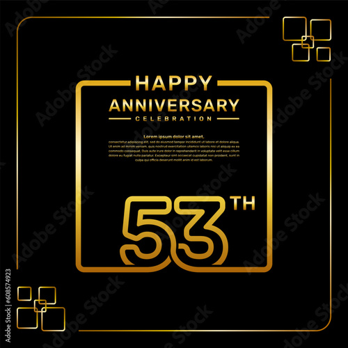 Wallpaper Mural 53 year anniversary celebration logo in golden color, square style, vector template illustration Torontodigital.ca