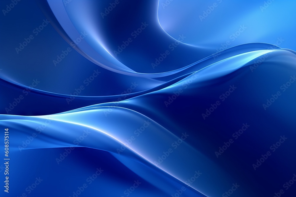 Obraz premium abstract blue background with flowing, smooth lines that shimmer and shine. Generative ai