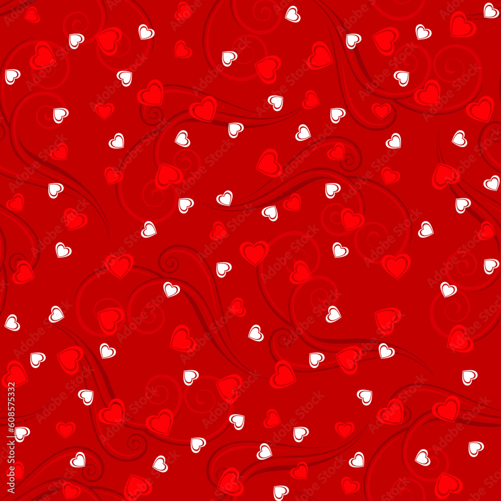 Valentine Heart Patterns. Cool Illustration for design on red bacground Valentine Heart Patterns. Cool Illustration for design on red bacground