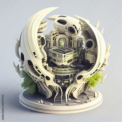 AI generative objects isometric constructions