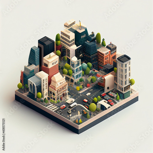 AI generative objects isometric constructions