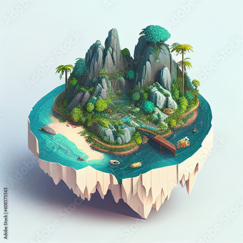 AI generative objects isometric constructions