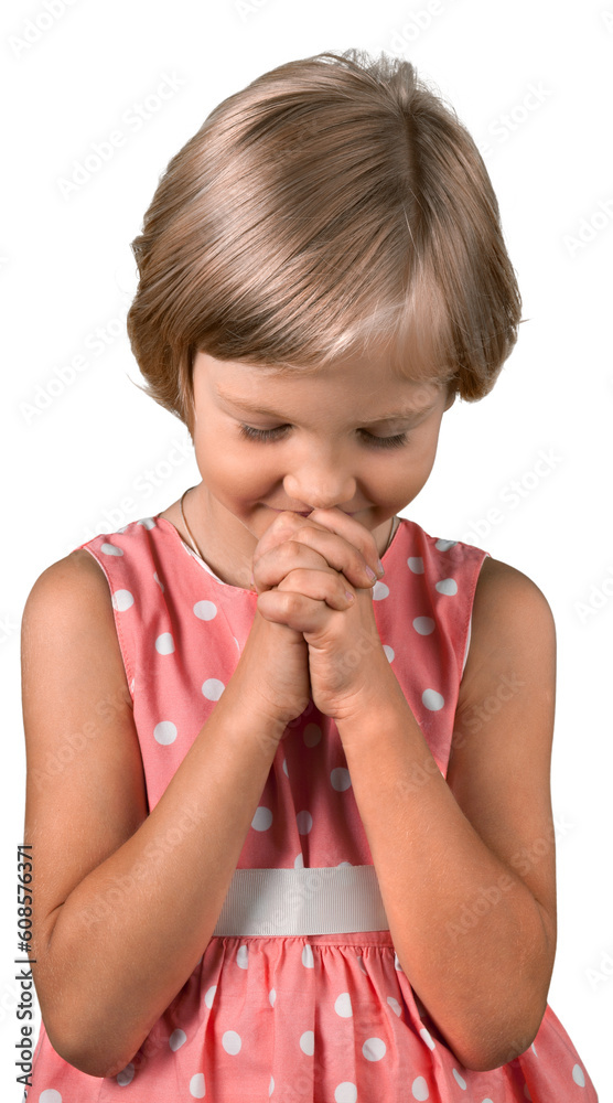 Portrait of a Little Girl Praying Portrait of a Little Girl Praying