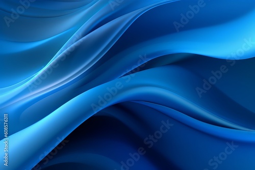 abstract blue background with flowing, smooth lines that shimmer and shine. Generative ai