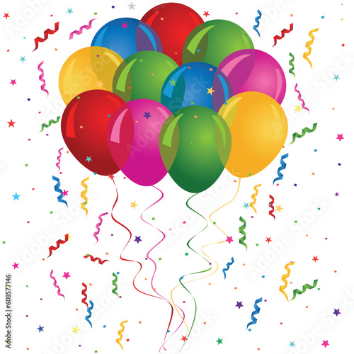 Balloons for birthday or party card