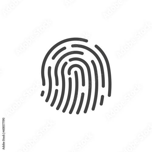 Fingerprint icon, ID app icon. finger icon