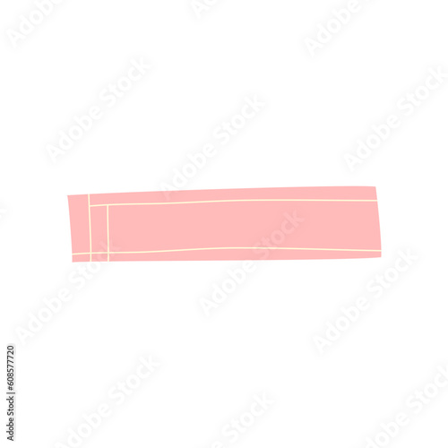 Tape Paper Sticker aesthetic hand drawn. Sticky for scrapbook nd border scotch. Washi strip aesthetic pastel color. Digital tape adhesive. Vector illustration