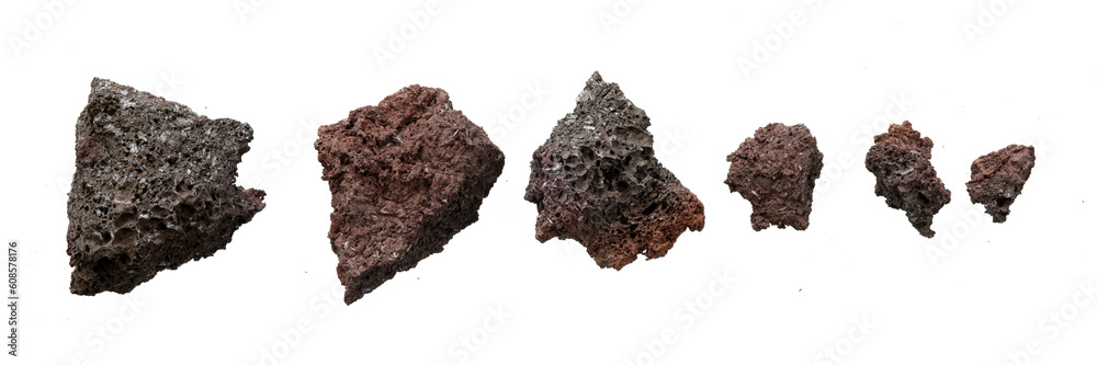 Set of realistic dark stone isolated Set of realistic dark stone isolated