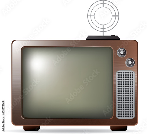 Retro TV with antenna vector eps10 illustration