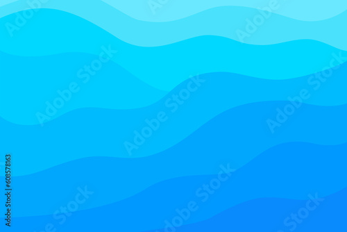 Blue Wave Water Background Vector Curve Wallpaper Presentation Education Business Design Ocean Sea Overseas Layers Overlap Gradient Flat Normal Simple