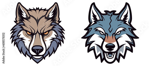 Handsome wolf head logo Vector material