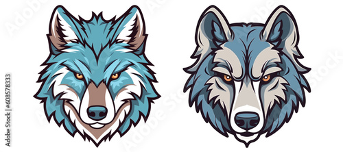 Handsome wolf head logo Vector material