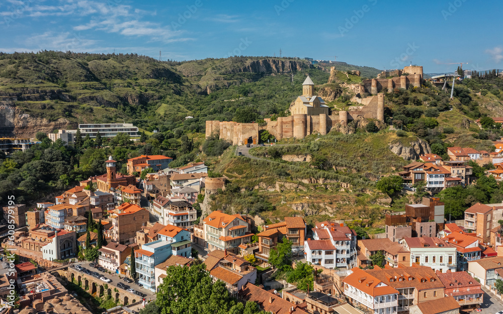 Aerial view of old town of Tbilisi
