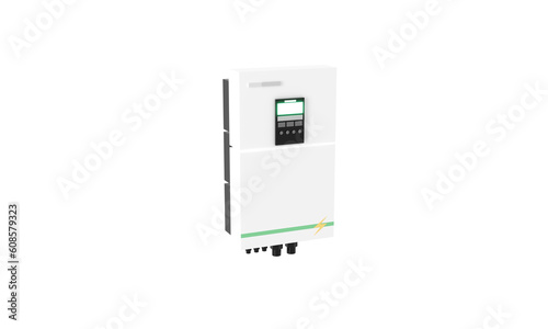 3d render isolate big solar cell inverter system controller house equipment on white background. solar cell sunlight Eco natural clean energy Environment . transparent PNG