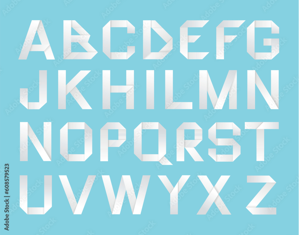 Alphabet letters in white paper vector illustration Alphabet letters in white paper vector illustration