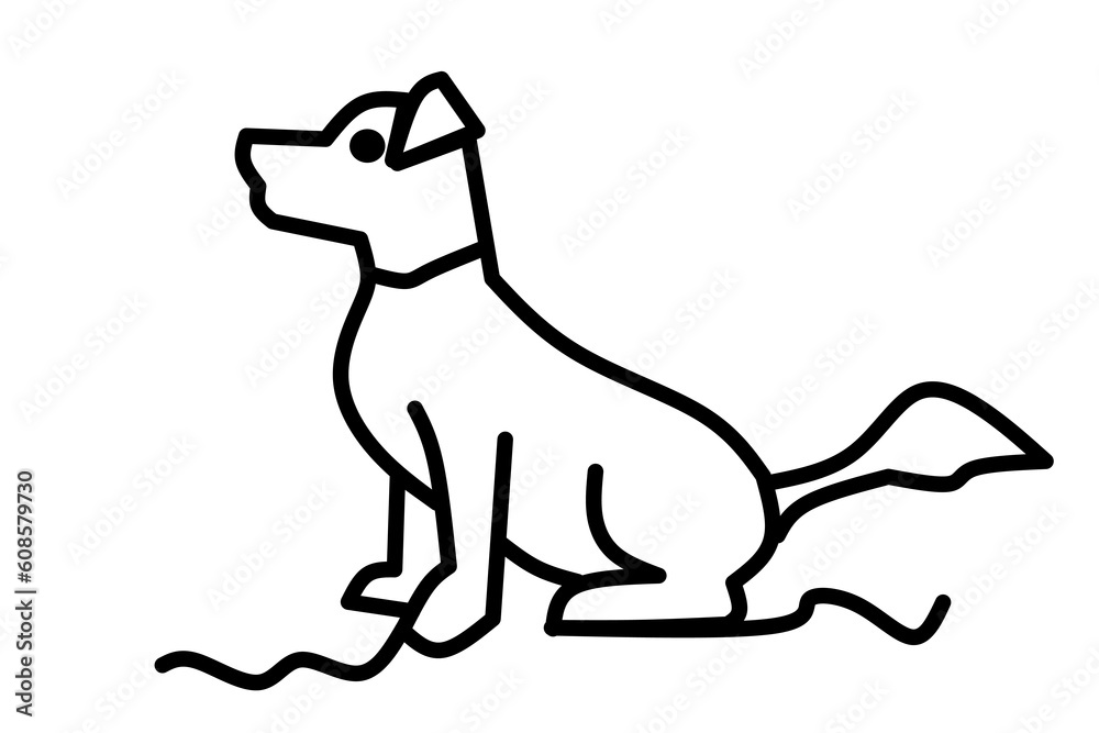 Line drawing Dog isolated on white background. Vector Formats.