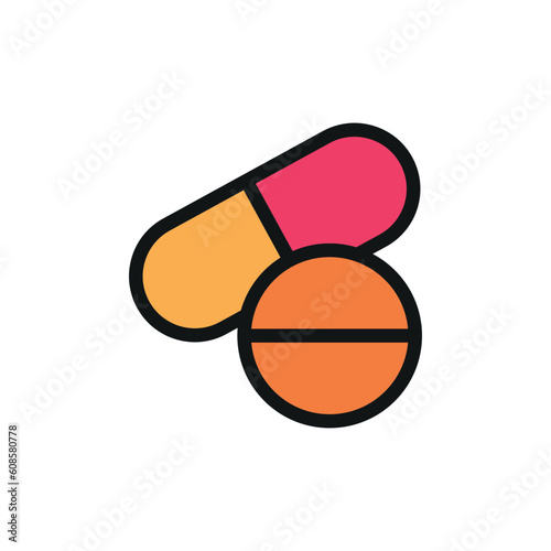 pills sign symbol glyph color vector icon
