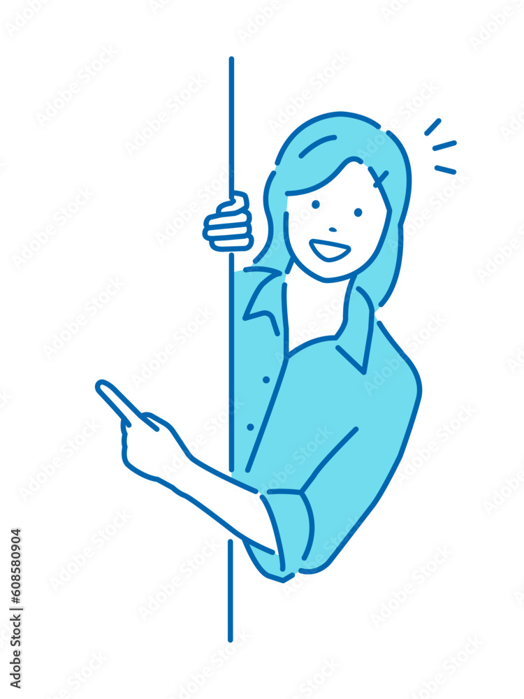 Young woman pointing (intorducing ) vector illustration Young woman pointing (intorducing ) vector illustration