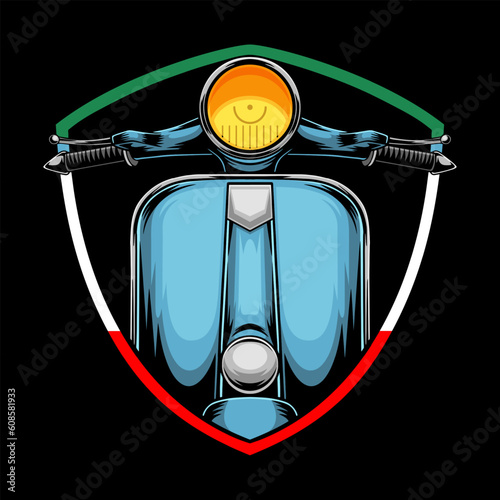 Scooter mascot design illustration