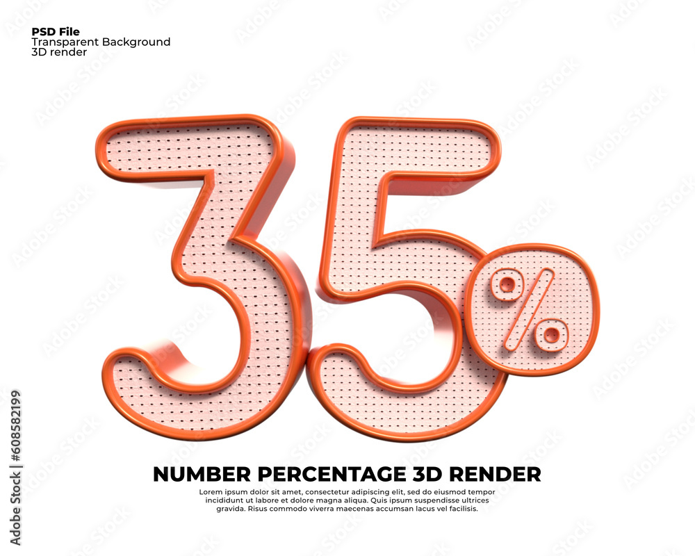 Fototapeta premium 3d number 30% percentage orange sale transparent , PNG, sale discount
