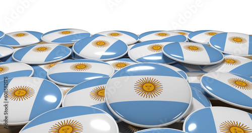 3D rendering of Argentinian flag pin for politics, support and nationalism