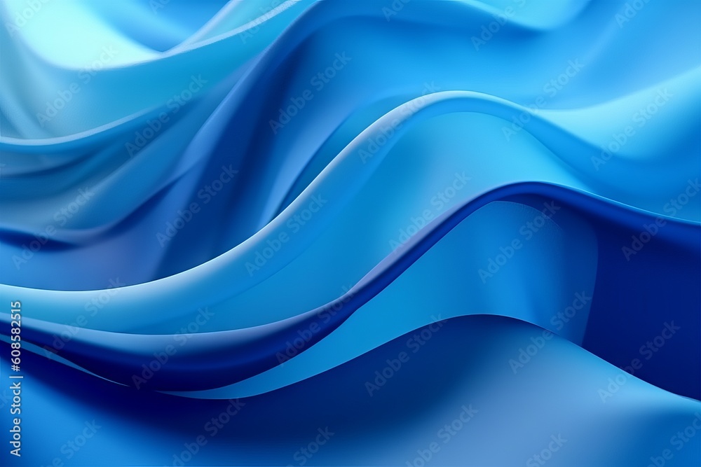 Obraz premium abstract blue background with flowing, smooth lines that shimmer and shine. Generative ai