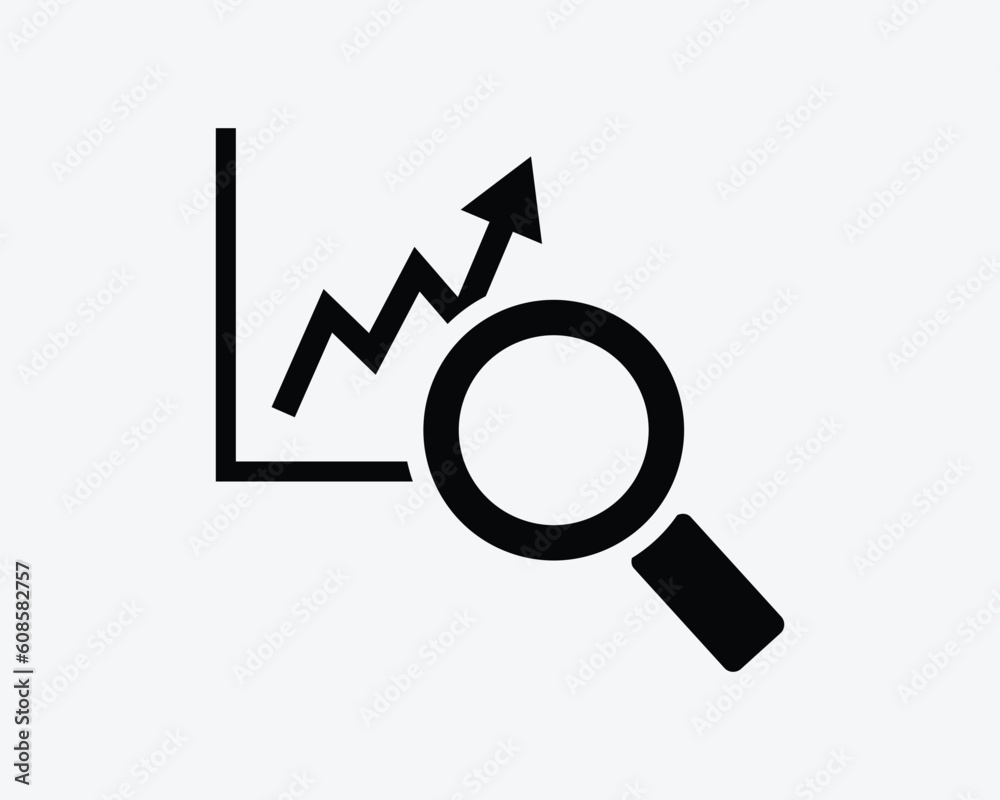 Chart Analysis Icon. Statistics Business Finance Research Growth Sales Magnify Glass Sign Symbol Black Artwork Graphic Illustration Clipart EPS Vector Chart Analysis Icon. Statistics Business Finance Research Growth Sales Magnify Glass Sign Symbol Black Artwork Graphic Illustration Clipart EPS Vector