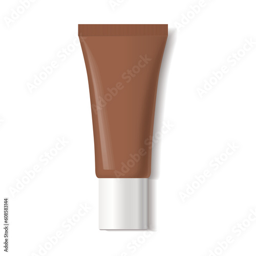 Brown color foundation on white background