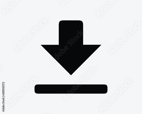 Download Icon Interface App Arrow Down Load Site Network File Application Technology Sign Symbol Black Artwork Graphic Illustration Clipart EPS Vector