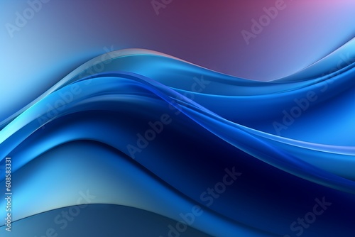 abstract blue background with flowing, smooth lines that shimmer and shine. Generative ai