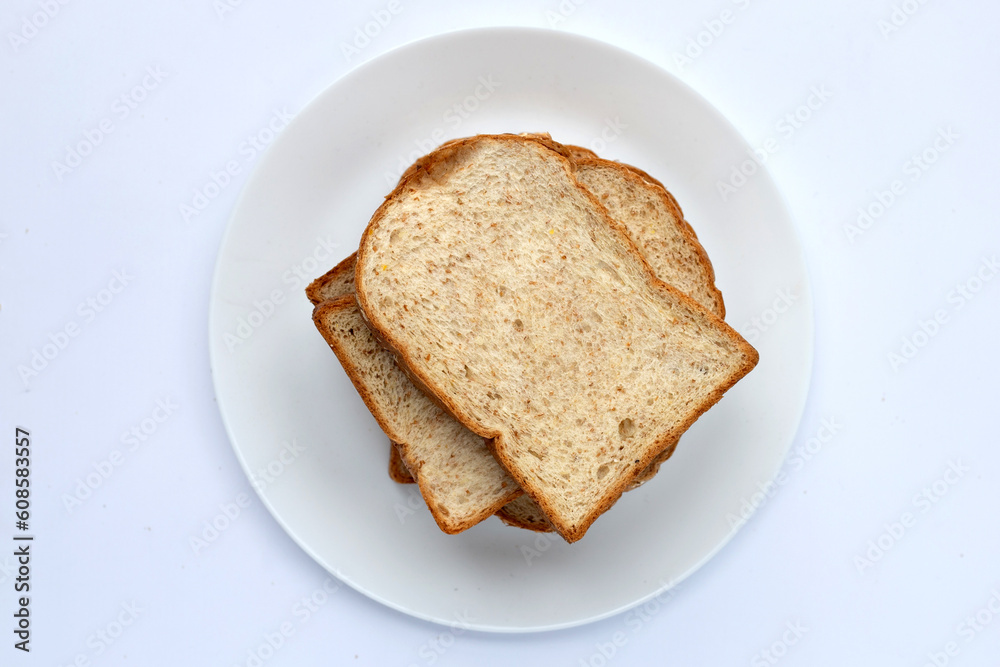 Sliced Bread on white background.