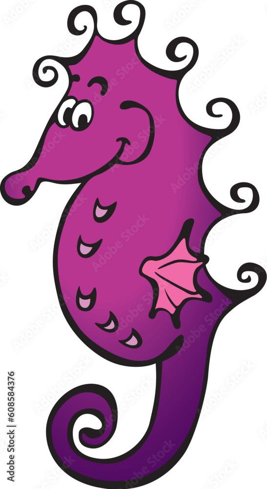 Cute vector seahorse isolated on white clear background Cute vector seahorse isolated on white clear background
