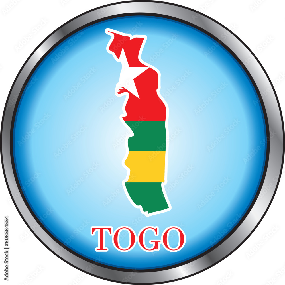 Vector Illustration for the country of Togo Round Button. Vector Illustration for the country of Togo Round Button.