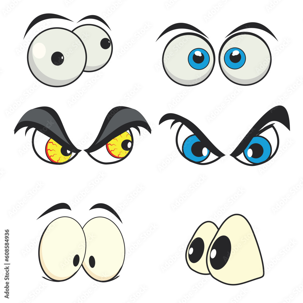 eyes cartoon isolated on white eyes cartoon isolated on white
