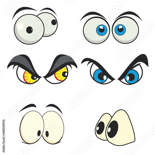 eyes cartoon isolated on white
