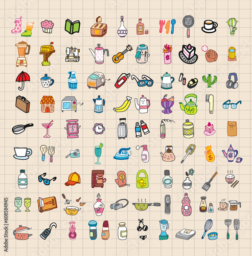 hand draw home stuff set