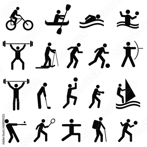 Sports icon set in black