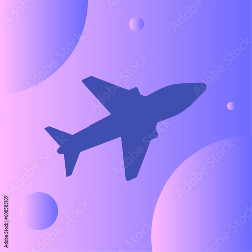 Vector departure plane icon. Simple flat design vector illustration. Airplane sign and symbol logo circle aviation silhouette flight