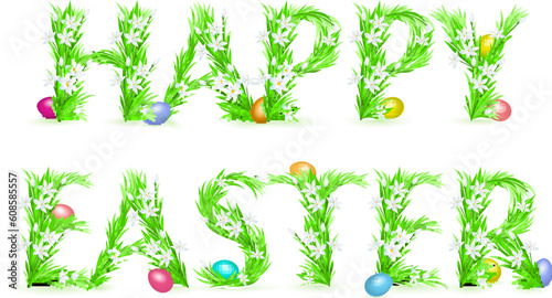 Greeting Card. Happy Easter. Illustration on white background