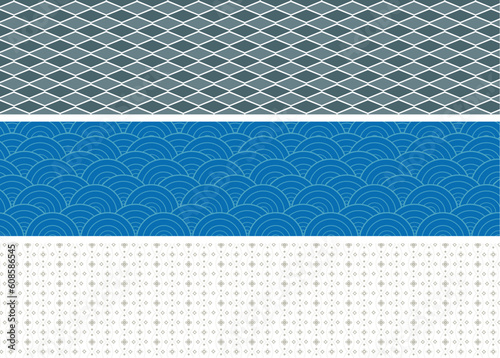 set of three ornamental patterns. vector illustration